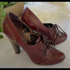 Dolce & Gabbana Brown Brogue Leather Loafer Pumps Size 39.5